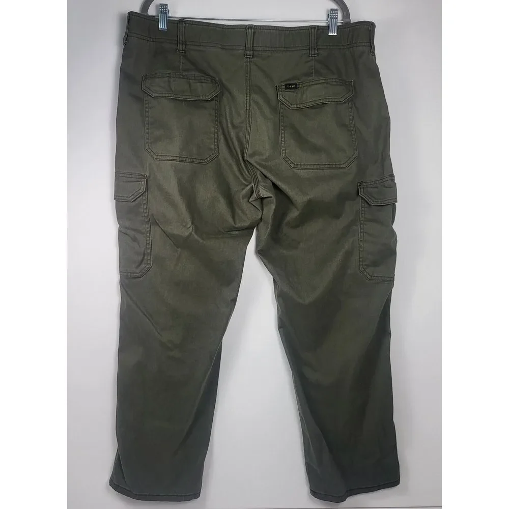 LEE Extreme Comfort MVP Pants Mens 40x29 Green‎ Stretch Relaxed Fit Work Chino